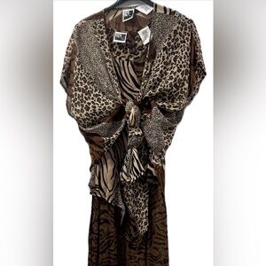 Chic Asymmetrical Animal Print Dress